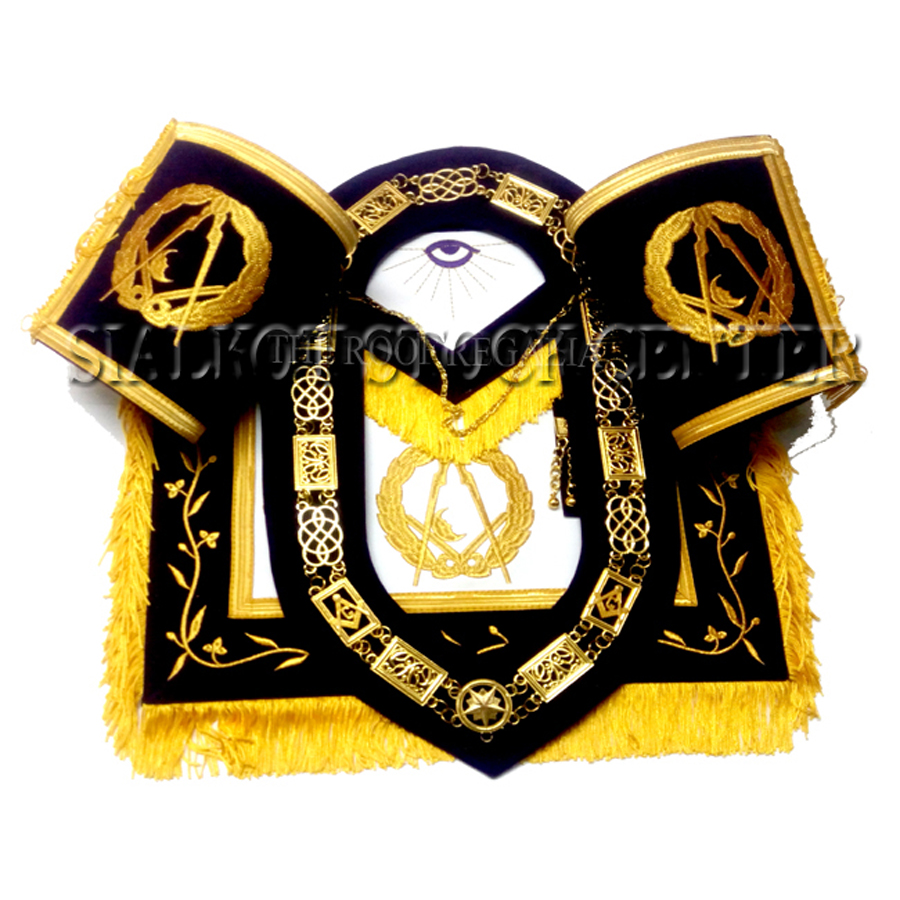 Grand Lodge Officer Apron,Cuff And Collar